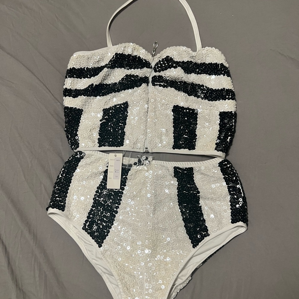 Sequin Halter Top and High-Waisted Shorts Set